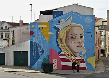 Marina girl wall painting