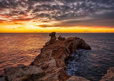 Ibiza sunrise landscape
