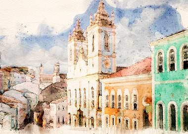 Salvador Bahia Watercolor