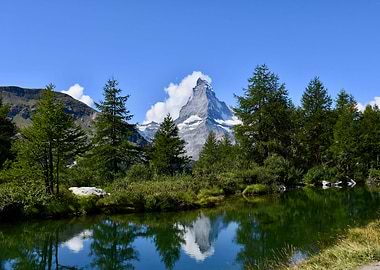Mountains at lake Swiss