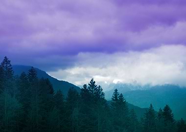 Purple Teal Mountain 1
