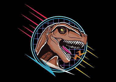 Colour TRex Dinosaur Fan