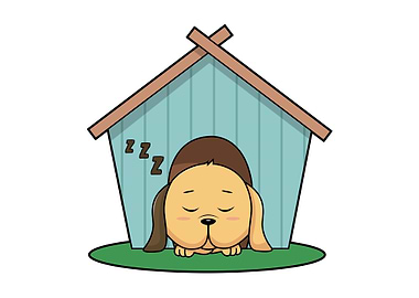 Dog Sleeping Dog house