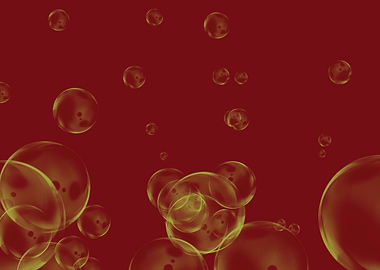 Gold Bubbles On Red