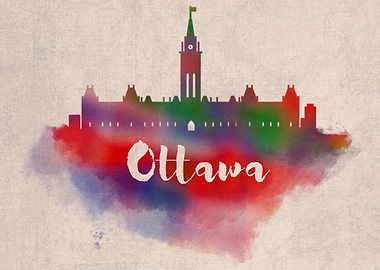 Ottawa Watercolor City Sky