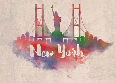 New York Watercolor City