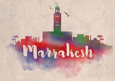 Marrakesh Watercolor City