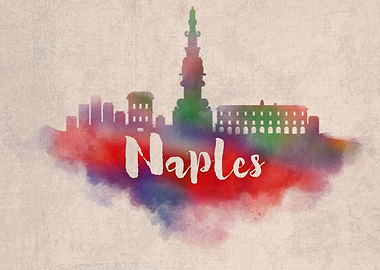 Naples Watercolor City Sky