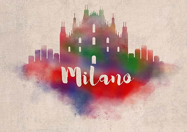 Milano Watercolor City Sky