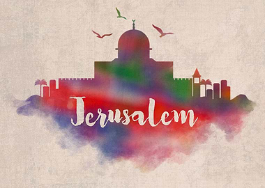Jerusalem Watercolor City