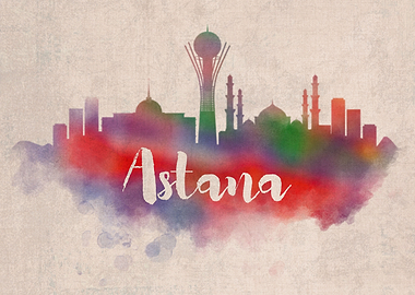 Astana Watercolor City Sky