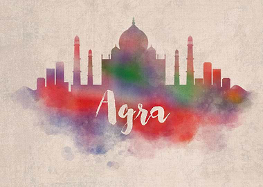 Agra Watercolor City Sky