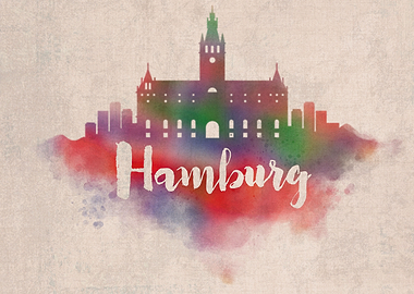 Hamburg Watercolor City