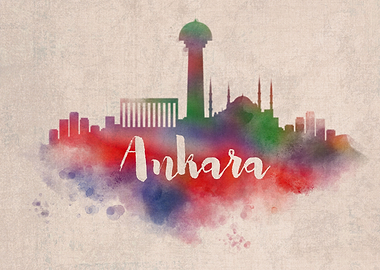Ankara Watercolor City Sky