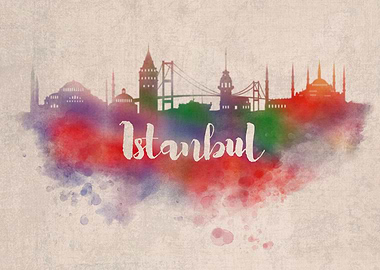 Istanbul Watercolor City