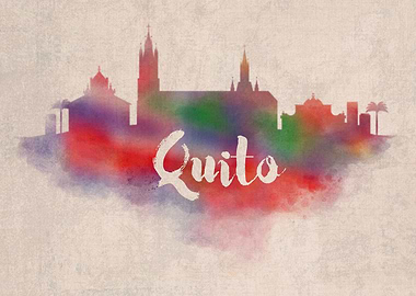 Quito Watercolor City Sky