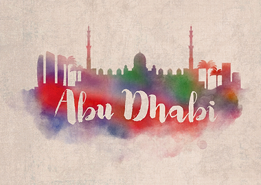 Abu Dhabi Watercolor City