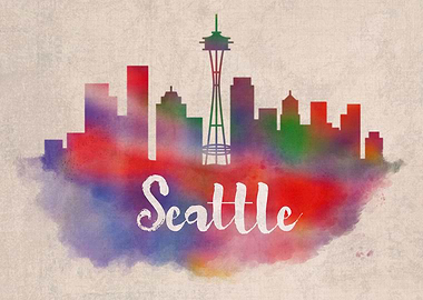 Seattle Watercolor City