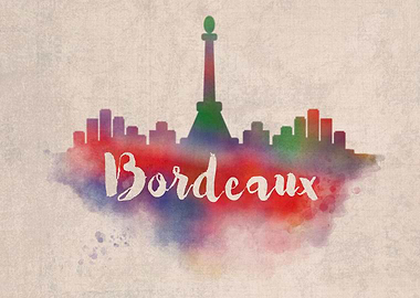 Bordeaux Watercolor City