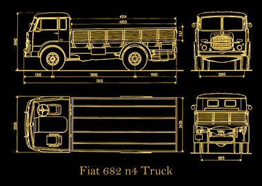 Fiat 682 n4 Truck gold