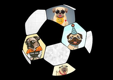 Pug Soccer Cute Soccer P