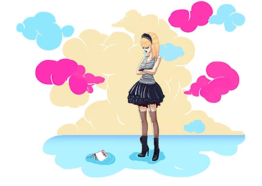 A girl finds a comic