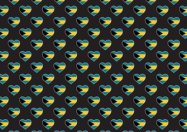 Love Bahamas flag Motif