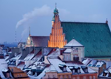Warsaw Old Town In Winter