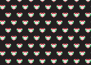 Love Burundi flag Motif Lo
