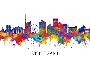 Stuttgart Germany Skyline