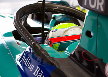 Formula E Driver in car