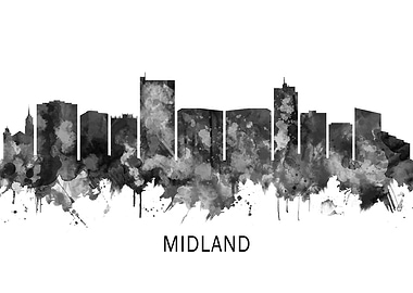 Midland Texas Skyline BW