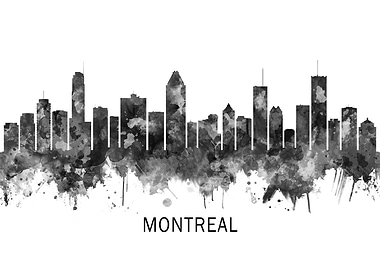 Montreal Skyline BW