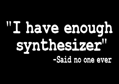 I Have Enough Synths Funny