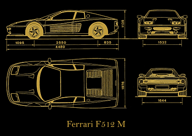 Ferrari F512 M 1994 gold