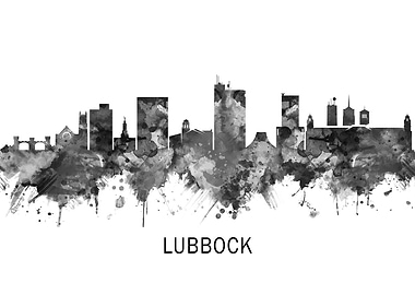 Lubbock Skyline BW
