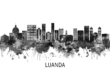 Luanda Angola Skyline BW
