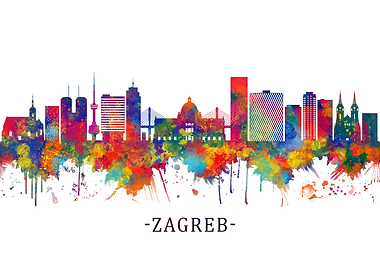 Zagreb Croatia Skyline