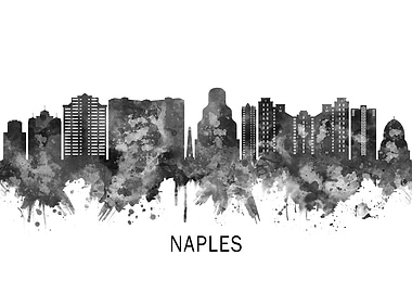 Naples USA Skyline BW