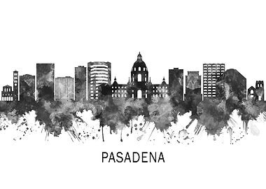 Pasadena Skyline BW