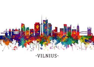 Vilnius Lithuania Skyline