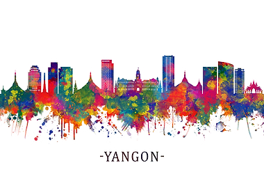 Yangon Myanmar Skyline