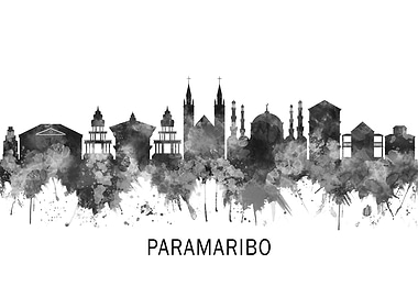 Paramaribo Skyline BW
