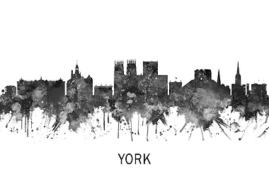 York England Skyline BW