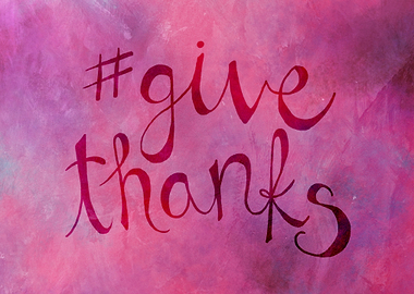 Give Thanks in pink