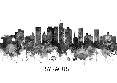 Syracuse USA Skyline BW