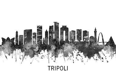 Tripoli Libya Skyline BW