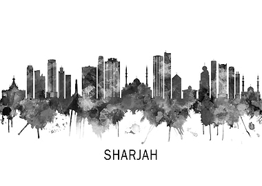 Sharjah Skyline BW