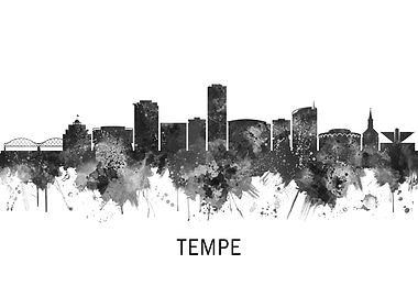 Tempe Arizona Skyline BW