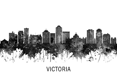 Victoria Canada Skyline BW